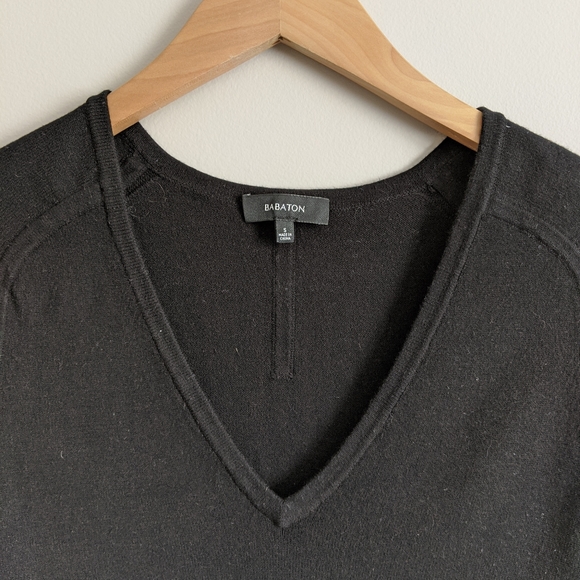 Aritzia Babaton V Neck Long Sleeve Dress - Picture 3 of 5